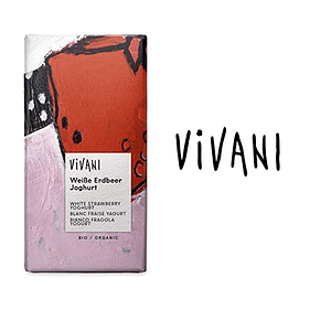 Chocolate Blanco con yogur de fresa, Vivani